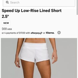 White lululemon shorts